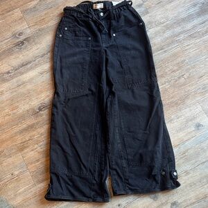 Free People Black Cinch waist pants, size xs, short, curvy